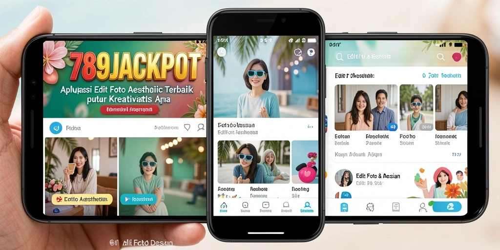 Antarmuka pengguna 789JACKPOT yang menarik untuk Edit Foto Aesthetic.