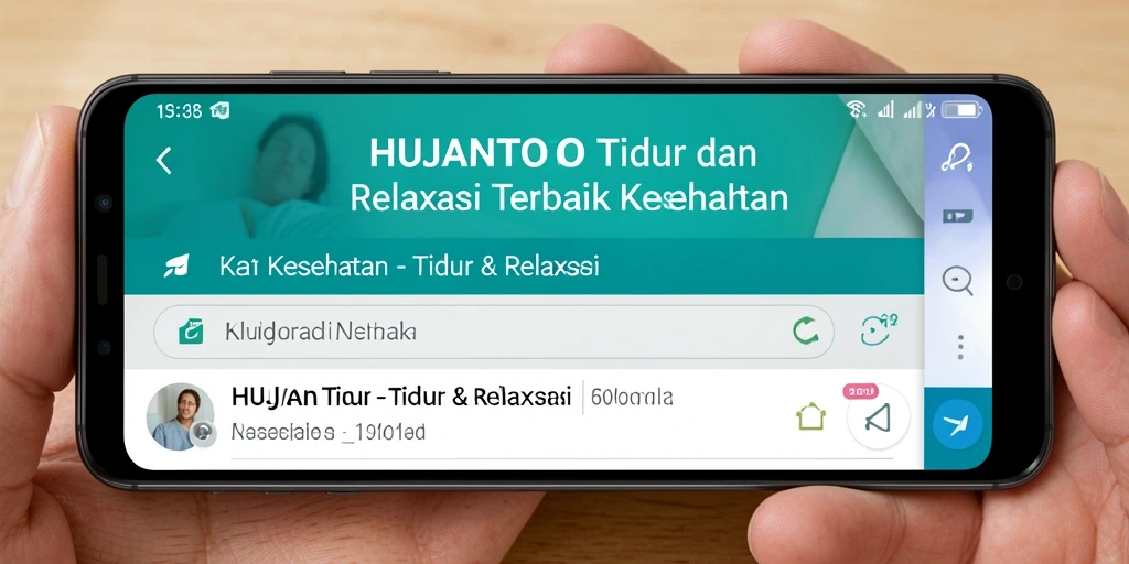 Tampilan antarmuka aplikasi HUJANTOTO dengan fitur Tidur & Relaksasi.