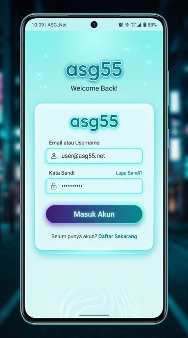 Tampilan halaman login asg55